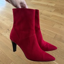 Rote wildleder ankle boots - wildleder,