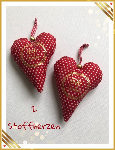 2Stoffherzen★Xmas★Tilda★