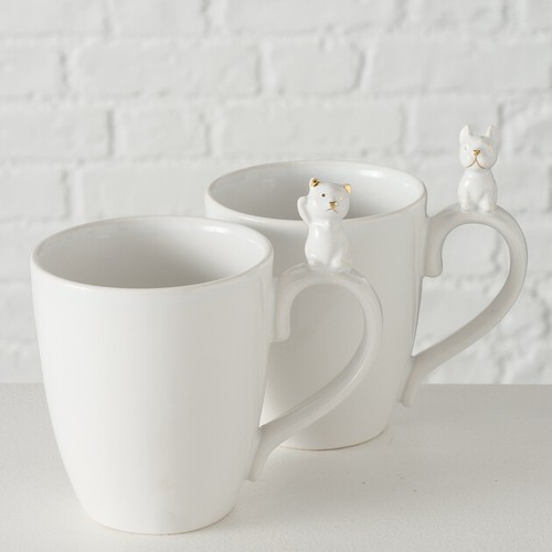 Keramik steingut becher - steingut, weiß