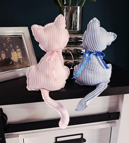 Stoff dekofigur katze - 2x,