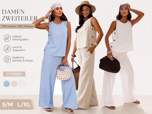 Damen leinen viskose set - leinen-viskose,