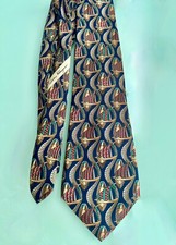 Salvatore Ferragamo Seidenkrawatte Herren Krawatten Binder Schlips Boote Schiff