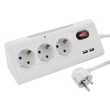 Steckdosenblock 3fach, USB