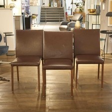 Walter Knoll 3er Set Stuhl Jason Lite Leder Elen Kokosnuss Fuß Nussbaum