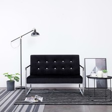 Sofa 2er Chrom Samt