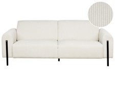 3-Sitzer Sofa Cord creme weiß