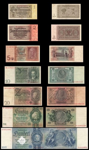 Reichsbanknoten 1 - 7, x