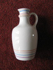 Vase Krug mit Henkel Steingut Keramik weiß