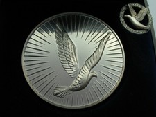 Medaille Silber 835 mit Nadel im original Etui Brieftauben Sport