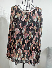 Damen Bluse Tunika Plissee 38