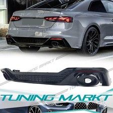 Schwarz Diffusor Heckdiffusor Auspuff für Audi A5 F5 Cabrio Coupe S Line 2020+