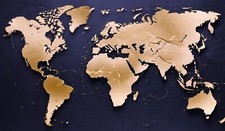 Sonderverkauf! Weltkarte Gold
