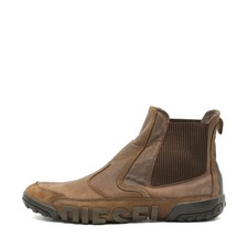 Diesel Herren ROOT Stiefeletten Braun Leder Knöchelhoch Boots Chelsea EU 43