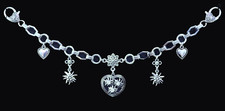Edle Oktoberfest Charivari Kette Trachtenschmuck Miederkette Edelweiß - Herz Neu