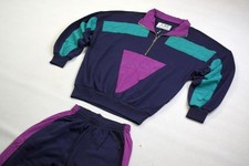 Athlet Trainings Anzug Vintage Track Jump Suit Jogging VTG 80er 90er Party S NEU