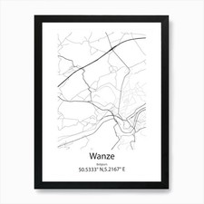 Wanze,Belgium Minimalist Map