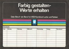 Stundenplan - VEB Kombinat Lacke und Farben "LacuFa" 1984
