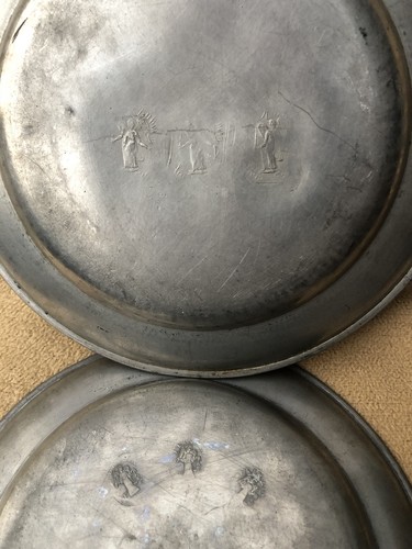 Vintage antiker zinnteller - vintage,
