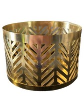 Depot Gold Metall Übertopf Modern Rund Geometrisches Muster