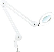 LED Lupenleuchte mit 5 Dioptrien Lupe und Klemme - Dimmbar, 3 Farbmodi - 105 mm