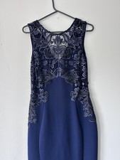 blaues Abendkleid / Lipsy London / Größe 38 / Spitze / marineblau
