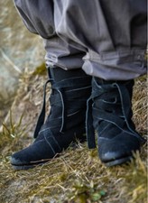 Wikinger Mittelalter LARP Hathabu-Stiefel Schuhe Magne Leder schwarz braun