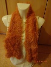 Schal handgestrickt mit Techno Hair Gedifra Fransenwolle sehr weich orange