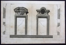 1750 window Fenster Verzierung Architektur architectue Kupferstich antique print