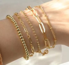 Damen Armbänder 5 Set 14K