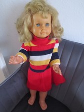 70 Jahre große Puppe 60cm alte Puppe Spielpuppe mit Schlafaugen lange Haare