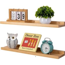 Wandregal Holz 2er-Set Massiv