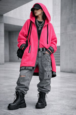 Neonpink Sweatmantel Oversize