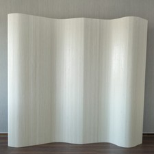 B-Ware Raumteiler Trennwand Paravent Weiß Bambus Sichtschutz Spanische Wand 2 m