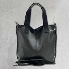 Florence Echtleder Umhängetasche Damen schwarz Shopper Schultertasche OTF161S