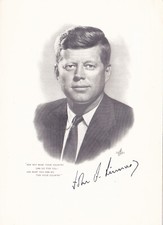 John F. Kennedy,  Gravur von