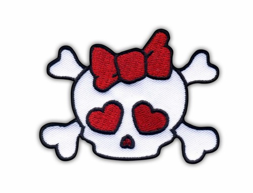 Totenkopf mit rot schleife - totenkopf,