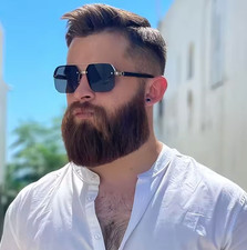 Herren Sonnenbrille Retro Metall Halb Rahmen Rechteck Spiegelgläser