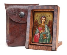 Reiseikone Erzengel Raphael – Handvergoldet – Religiöses Geschenk, Kommunion