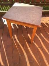 Alter Bauernhocker, Holzhocker mit Resopalfläche, Beistelltisch Shabby