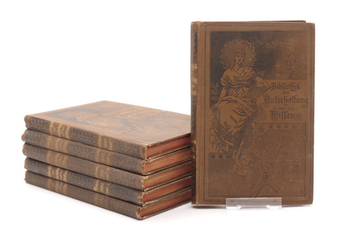 Antike bücher bibliothek - 6x,