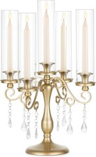 Sziqiqi Kerzenständer Gold 5 Armig: Kerzenleuchter Kerzenhalter Mehrarmig für