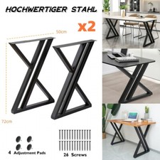 2x Tischbeine Tischkufen Tischgestell Tischfuß  Tischuntergestell Stahl Schwarz