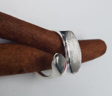 Ambra Ring 925ér Silber Größe 57 variabel, matt + poliert  -  exklusives Design