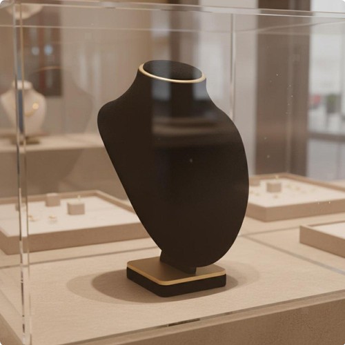 Schmuckvitrine aus samt - samt, mit