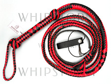 Bullenlederpeitsche Bullwhip in Schwarz/Rot, verschiedene Größen