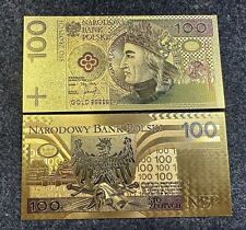 Goldene 100 Zloty Banknoten mit Zertifikat 24 Karat 99,9 vergoldet