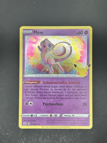 Mew 011 025 holo rare - mew,