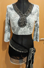 Oberteil Bauchtanz Tribal Fusion Bellydance Tanz Paisley Perlen Top Choli ATS