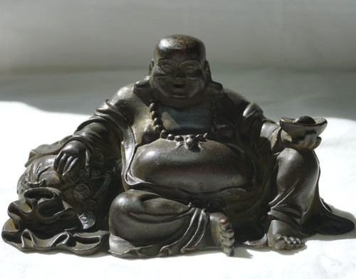Lachender buddha aus messing - buddha,