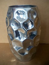 Beistelltisch Hocker Vase silber Antik Aluminium Gutmann Factory  UNIKAT